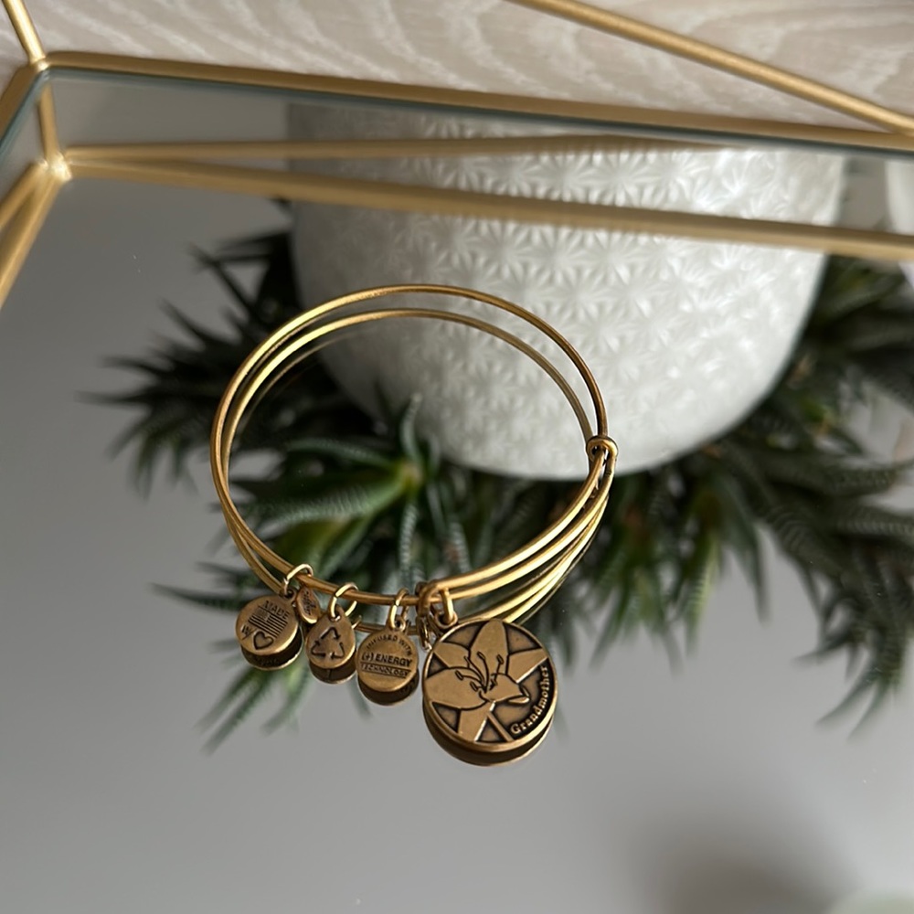 Alex and Ani gold tone “Grandmother” bangle